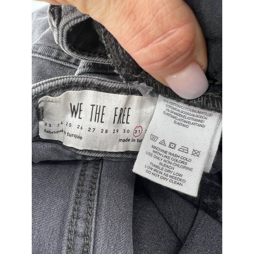 NWOT Free People Gray Embroidered High-Rise Straight Leg Girlfriend Jeans | Boho - Picture 14 of 15